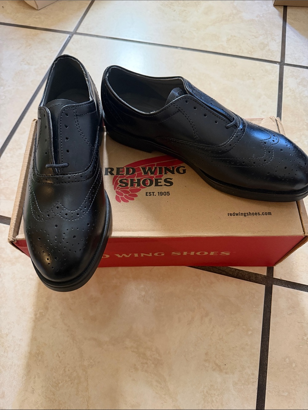 Red Wing Shoes Black Men's Wingtip Derby Oxfords